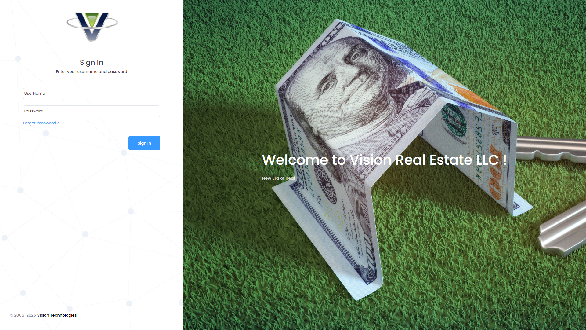 Log-in Screen Screenshot